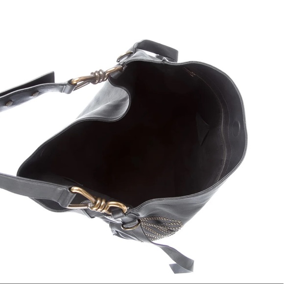 ALLSAINTS Black Leather Studded Logo Bag - Picture 6 of 6